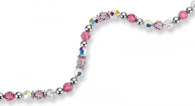 Produktbild von CEM ST9-066C 4-202758-001 Damen Halskette Edelstahl Collier mit Kristall und Hämatit 42+3cm