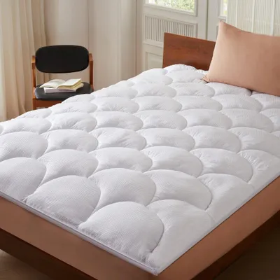 Image de CASABEL Surmatelas 140 x 190 cm en Microfibre Rafraîchissante, Garnissage Fibre Creuse 600 GSM, 4 cm d’Épaisseur
