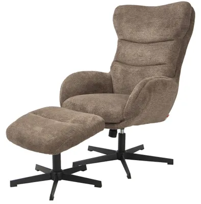 Produktbild von Relaxsessel Lucito inkl. Fußhocker - drehbar - braun