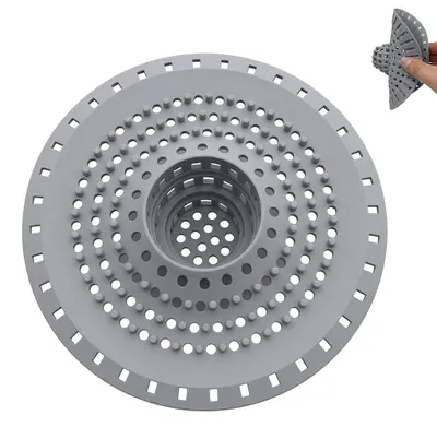 Silikon Abflussschutz 2-in-1 Filter, Grau
