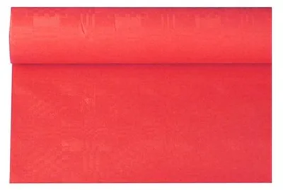 Produktbild von Papstar Papiertischtuch mit Damastprägung 6 m x 1,2 m rot, 12 x 1 Rolle