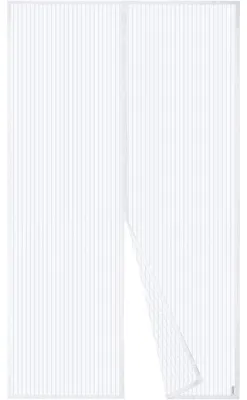Produktbild von Fliegengitter Tür Magnet Insektenschutz 140x240cm Weiß Klebemontage Ohne Bohren
