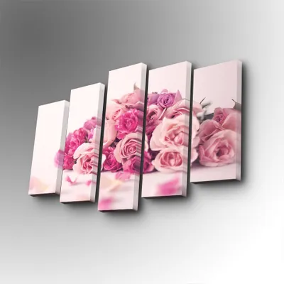 Produktbild von Wallity, 5PUC- AFV1312, Bunt, Leinwandbilder, 82 x 50 cm, 100% Wildleder -Leinwand