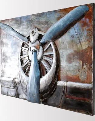 Image de Tableau mural en métal Hélice fait main Image 3D Relief Art 112x75cm