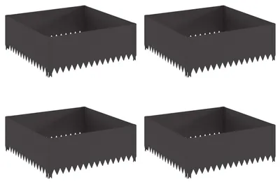 Produktbild von vidaXL Raseneinfassung 4 Stk. 100 x 100 x 35 cm Stahl Schwarz