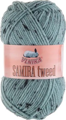 Produktbild von 100g Strickgarn Samira Tweed Klassikgarn Strickwolle Handstrickgarne Farbwahl, Farbe:graublau