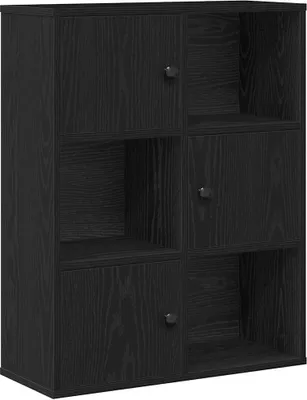 Image de vidaXL Bibliothèque noire imitation chêne 60x24x76,5 cm Bois composite