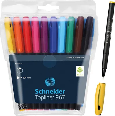 Immagine prodotto di Schneider Topliner 967 fineliner (assortiti, 0,4 mm) confezione da 10 pezzi