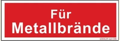 Produktbild von Feuerlöscher Zusatzschild "Für Metallbrände " Brandschutzzeichen