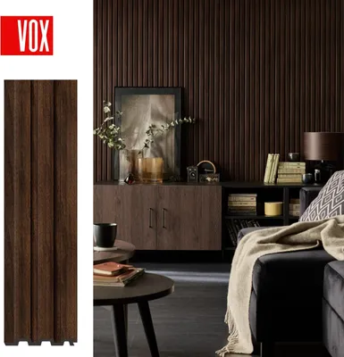 Produktbild von VOX Wandpaneel U-TRIM Linerio S/M-Line - Akustikpaneel - Innendekoration - Schokolade 265x2,5x1,2 cm 1 Stück