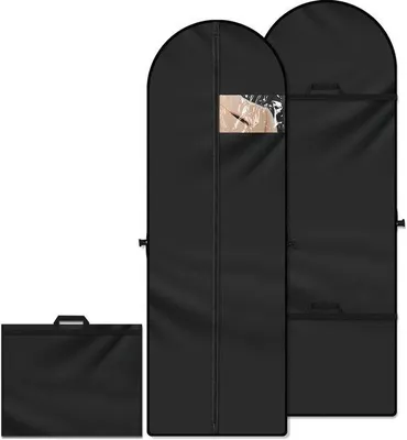 Obrázek produktu pro Věšák na šaty 60 x 180 cm, cestovní věšák, cestovní kufr s přezkou a rukojetí, prodyšný věšák odolný proti zápachu z motorových vozidel, ochranné obaly na svatební šaty, večerní šaty a obleky