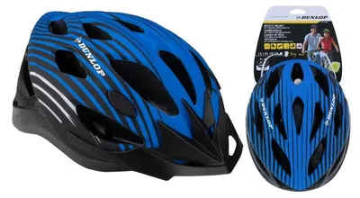 Image de Casque de vélo unisexe, modèle VTT, réglable, marque Dunlop, couleur bleu, taille M (55-58 cm)