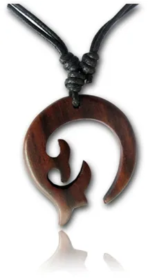 Produktbild von viva-adorno Halskette Holzanhänger Baumwollband Surfer Kette Länge verstellbar HK31,D5 Tribal