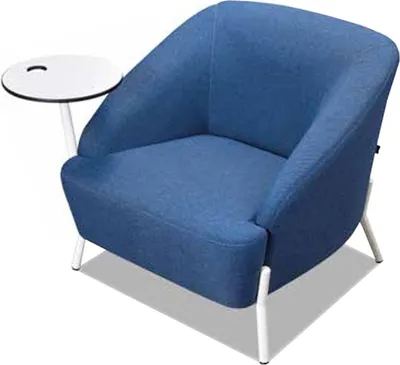 Produktbild von Blauer Fernsehsessel Designer Wohnzimmer Stoff Einsitzer Textilsessel