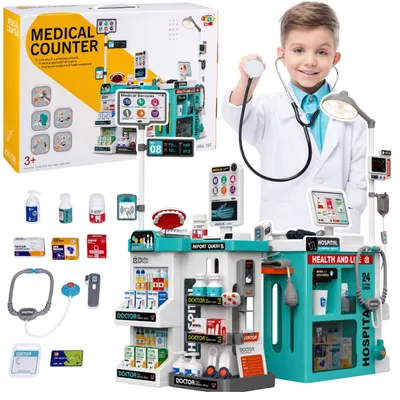 Immagine prodotto di Set Medico Grande Tavolo Medico Dottore Luci Suoni Accessori 77pz.