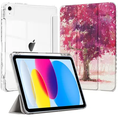 Image de Coque pour iPad A16 (11'') / iPad 10 2022 (10,9'' 10e Génération) Protection Antichoc avec Porte-Stylet - Motif Arbre