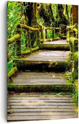 Produktbild von Bild auf Leinwand - Leinwandbild - Einteilig - Asien natur park brücke - 80x120cm - Wand Bild - Wanddeko - Wandbilder - Leinwanddruck - Wanddekoration - Leinwand bilder - Wandbild - PA80x120-2417