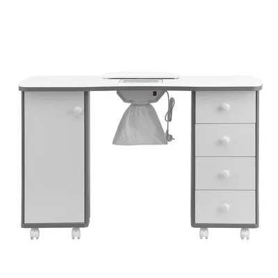 Produktbild von Profi Manikürtisch Nageltisch mit Absaugung und 4 x Schubladen Nagelrekonstruktion Studiotisch Maniküretisch 120 x 47 x 76 cm