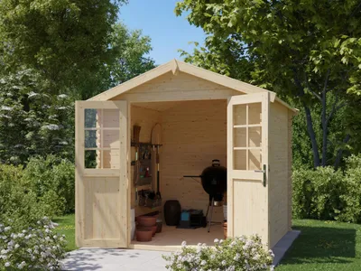 Produktbild von Gartenhaus Blockbohlenhaus CA2871 28 mm naturbelassen