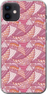 Produktbild von MuchoWow® Handyhülle Schutzhülle Hülle für Telefoonhoesje iPhone 12 mini Mädchen - Federn - Rosa - Muster - Mädchen - Kinder - Kinder Silikon Softcase Handy Hülle - Bild
