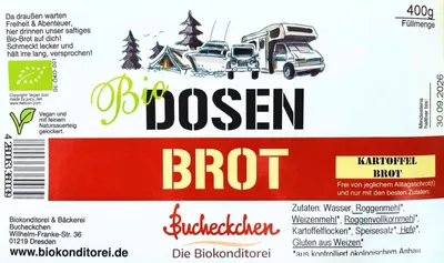 Produktbild von Dosenbrot – 6 × 400g Kartoffelbrot – Saftiges Dosen Brot - aus der Bäckerei Bucheckchen in Dresden – NEU