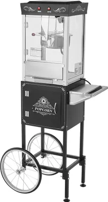 Immagine prodotto di Macchina per popcorn con carrello Popcorn Popper Maker 800W 0,2kg Bollitore Nero