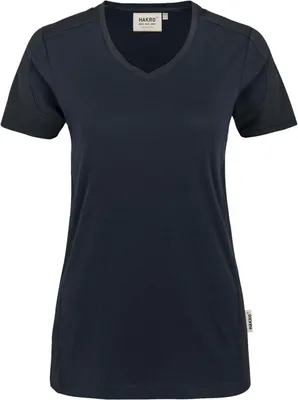 Produktbild von Hakro Women-V-T-Shirt-Contrast  Performance - Tinte/Anthrazit - Größe Xl