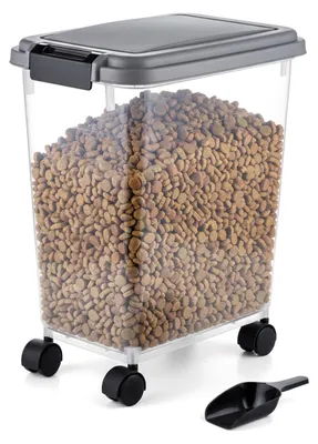 Produktbild von Aufbewahrungsbox für Tierfutter mit Rollen und Schaufel, 20 l