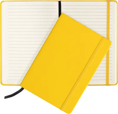 Produktbild von Notizbuch A5 RAGI liniert Tagebuch Bullet Journal Buch Skizzenbuch Notizheft Notizblock Hardcover Gelb Kladde Schreibheft Planer Büro Uni