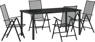 Produktbild von Möbel 5-teiliges Garten-Dining-Set Anthrazitstahl - Gartenstühle 3379292