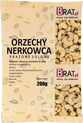 Obrázok produktu pre Solené pražené kešu oriešky 200g Brat.pl