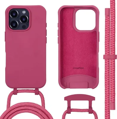 Immagine prodotto di imoshion Cover posteriore colorata con catena rimovibile per cellulare e MagSafe iPhone 16 Pro - Lampone