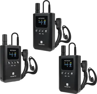 Produktbild von Retekess TT129 Kabelloses Tour Guide System, 3 Sendern, Vollduplex, 100 m, 20 Stunden Standby-Zeit, Audio-Tour Guide Headsets System für Schulungen