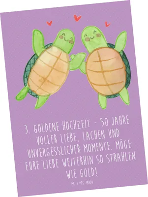 Produktbild von Mr. & Mrs. Panda Postkarte 50. Hochzeitstag - Lavendeltraum - Geschenk, Liebe, unerschütterliche, Heirat, Ansichtskarte, Lachen, einzelkarte, Ansichtskarten, Engagement
