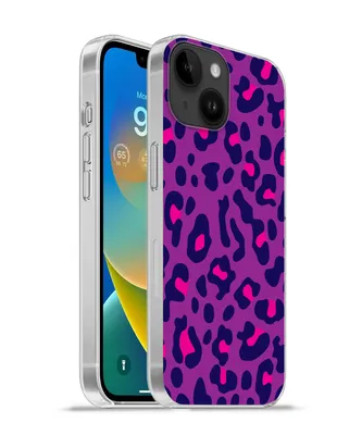 Produktbild von MuchoWow® Handyhülle Schutzhülle Hülle für Apple iPhone 14 - Softcase Pantherdruck - Lila - Rosa Silikon Softcase Handy Hülle - Mobiltelefonhülle