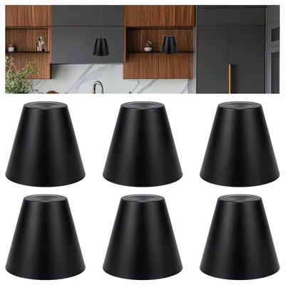 6 Kegel-Lampenschirme aus Eisen, schwarz, 120 x 107,5 mm