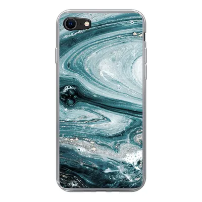 Produktbild von MuchoWow® Handyhülle Schutzhülle Hülle für iPhone SE 2020 Marmor - Mineralien - Naturstein Silikon Softcase Handy Hülle - Kartenbesitzer