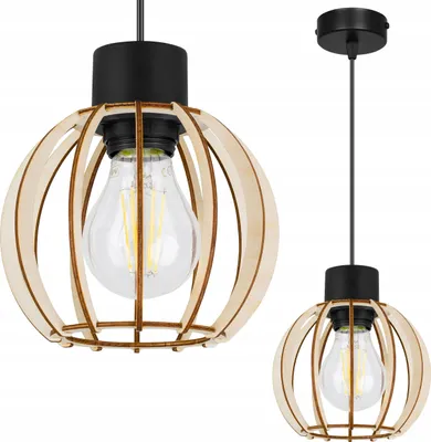 Produktbild von Moderne Led-Deckenhängelampe Aus Holz