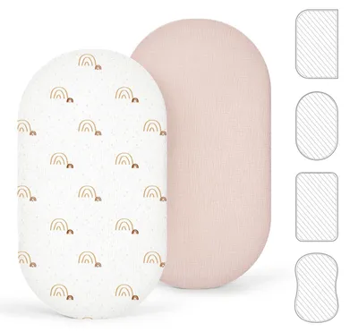 Produktbild von Set mit 2 Muselin-Bettlaken für Babybetten und Kinderwagen