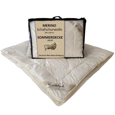 Produktbild von Merino Schafschurwolle Sommerdecke Kuschelzeit  in 240x220 cm