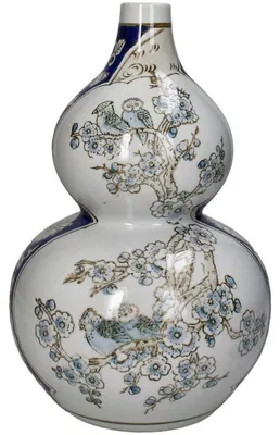 Image de Collection HD, vase en porcelaine, bleu, 18,5 x 18,5 x 28,5 cm