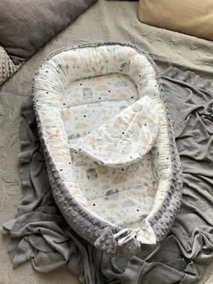 Produktbild von HASE/ MINKY GRAPHIT Babynestchen Unterlage 2 Tlg SET Babynest Wicleklunterlage Reisebett Babydecke Babyausstattung 4 Jarhreszeiten PREMIUM Geschenk