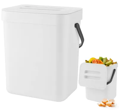 Imagen del producto de Contenedor de compostaje de 3 litros, pequeño, para colgar, ideal para la cocina