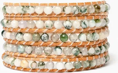 Produktbild von Wickelarmband Achat, Lederband