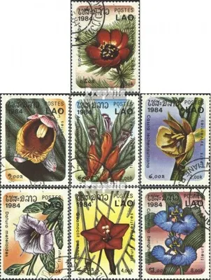 Produktbild von Briefmarken Laos 1984 Mi 743-749 (kompl.Ausg.) gestempelt Blüten