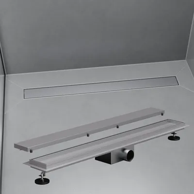 Produktbild von 2in1 Duschrinne Duschablauf Bodenablauf Abflussrinne Edelstahl Haarsieb befliesbar 50 cm