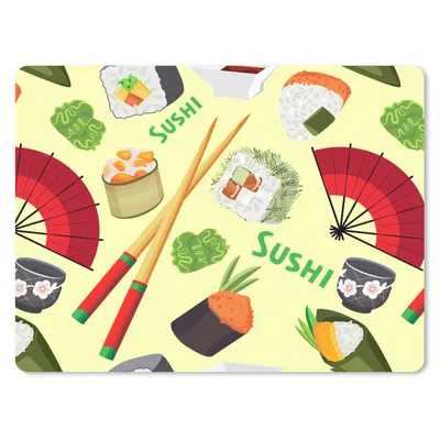 Produktbild von MuchoWow® Mauspad Mousepad Sushi - Japan - Muster 23x19 cm - Mousepads - Maus Mat - Pad - Mausunterlage - Schreibtischunterlage - Mauspad