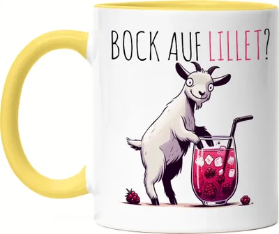 Produktbild von Bock auf Lillet Glas Lillet Ziegenbock Tasse Gelb - Lustiges Büro Geschenk
