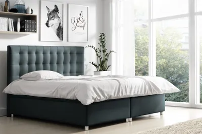 Produktbild von Boxspringbett Schlafzimmerbett ENZO Polyesterstoff Anthrazit 200x200cm