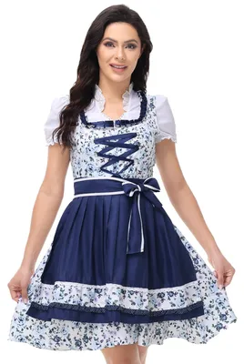 Productafbeelding van Elzusha - Dames Midi Dirndl Kostuum, 3-Delig met Blouse en Schort
